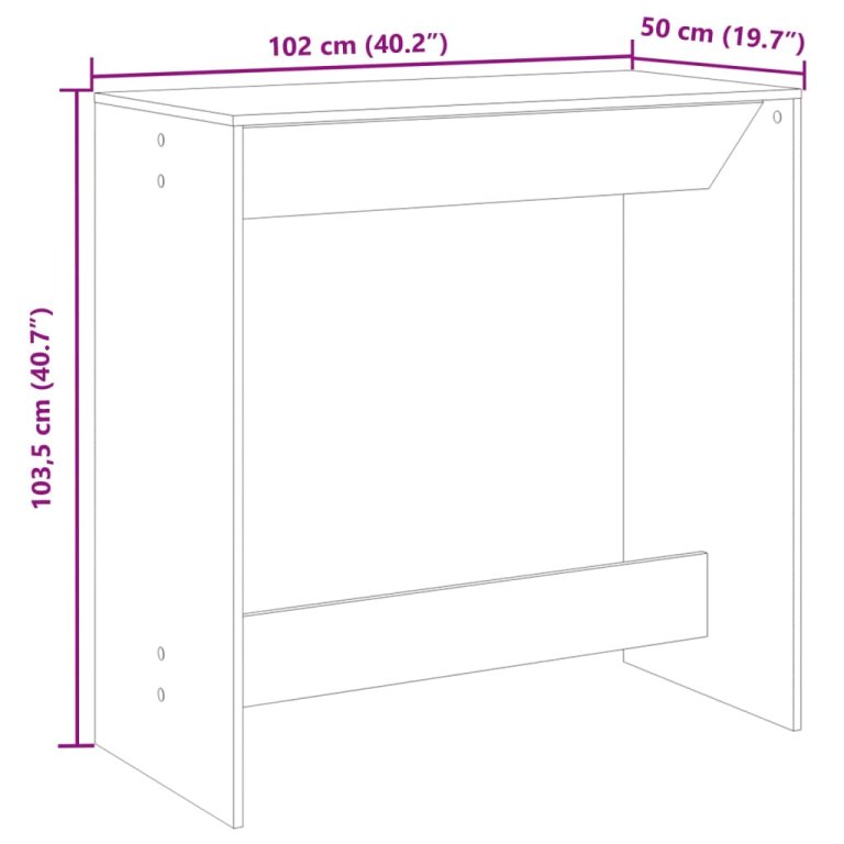 Barski stol boja hrasta 102 x 50 x 103,5 cm konstruirano drvo