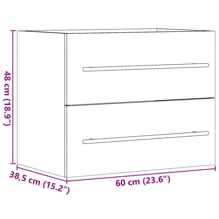 Ormarić za umivaonik siva boja betona 60 x 38,5 x 48 cm iverica