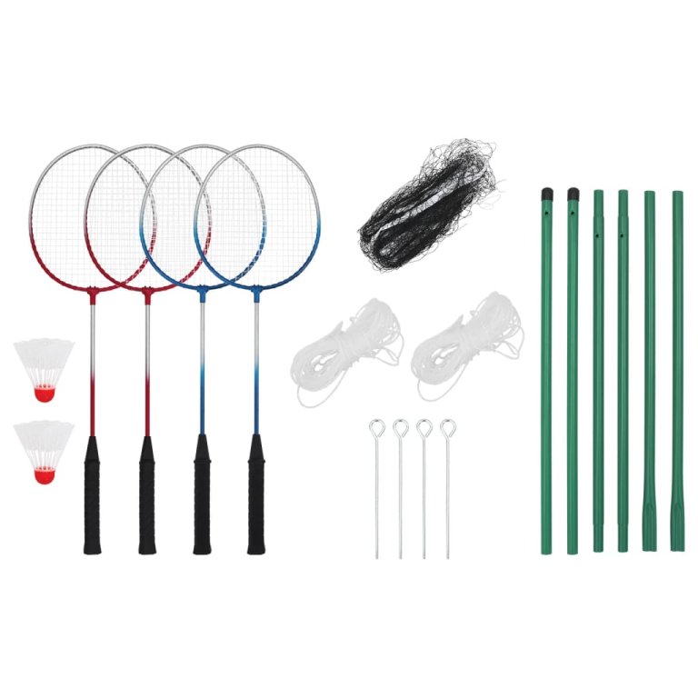 Set za badminton s 4 reketa i mrežom 620 x 151 cm