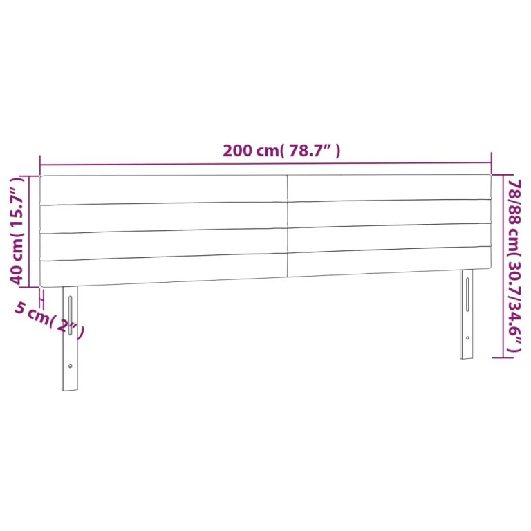 Uzglavlja 2 kom svjetlosiva 100 x 5 x 78/88 cm baršunasto