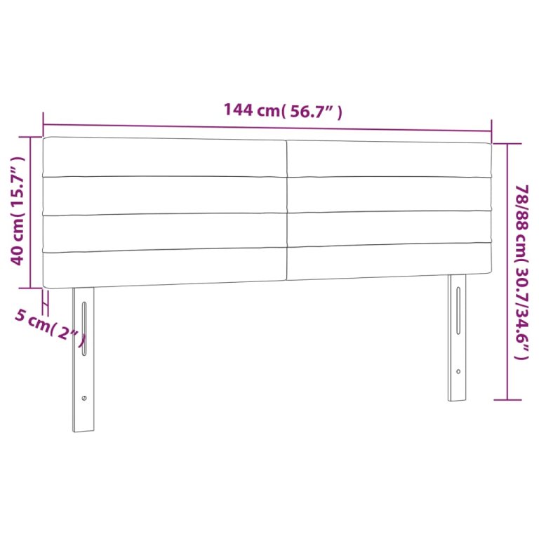 Uzglavlja 2 kom tamnosiva 72 x 5 x 78/88 cm od tkanine