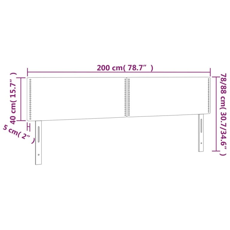 Uzglavlja 2 kom tamnosiva 100 x 5 x 78/88 cm od tkanine