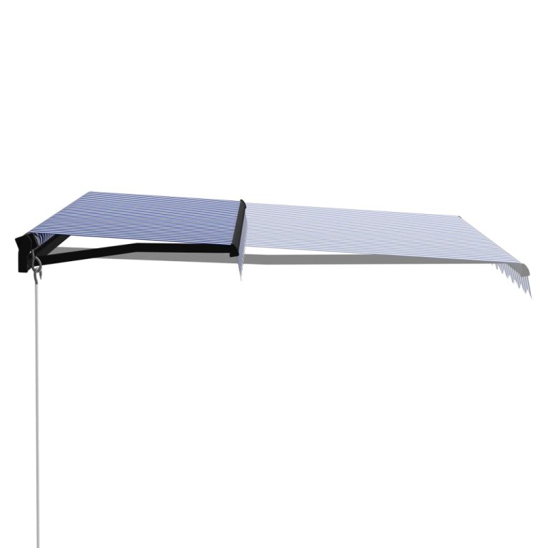 Tenda na ručno uvlačenje LED 300 x 250 cm plavo-bijela