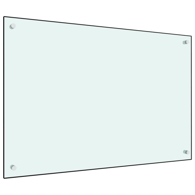 Kuhinjska zaštita od prskanja bijela 90 x 60 cm kaljeno staklo