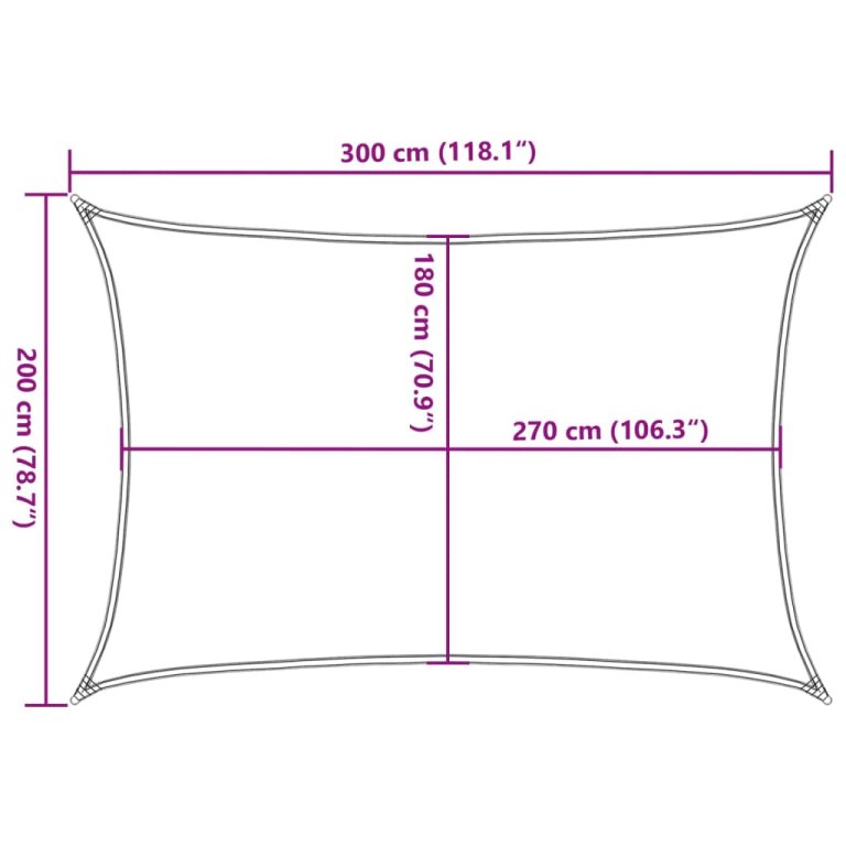 Jedro za zaštitu od sunca 160 g/m² plavo 2 x 3 m HDPE