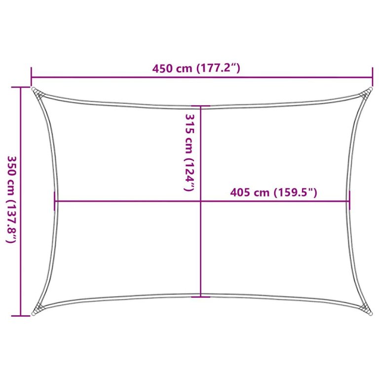 Jedro za zaštitu sunca 160 g/m² pravokutno plavo 3,5x4,5 m HDPE