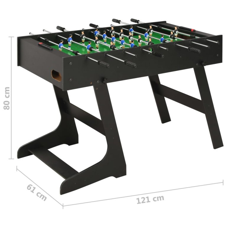 Sklopivi stolni nogomet 121 x 61 x 80 cm crni