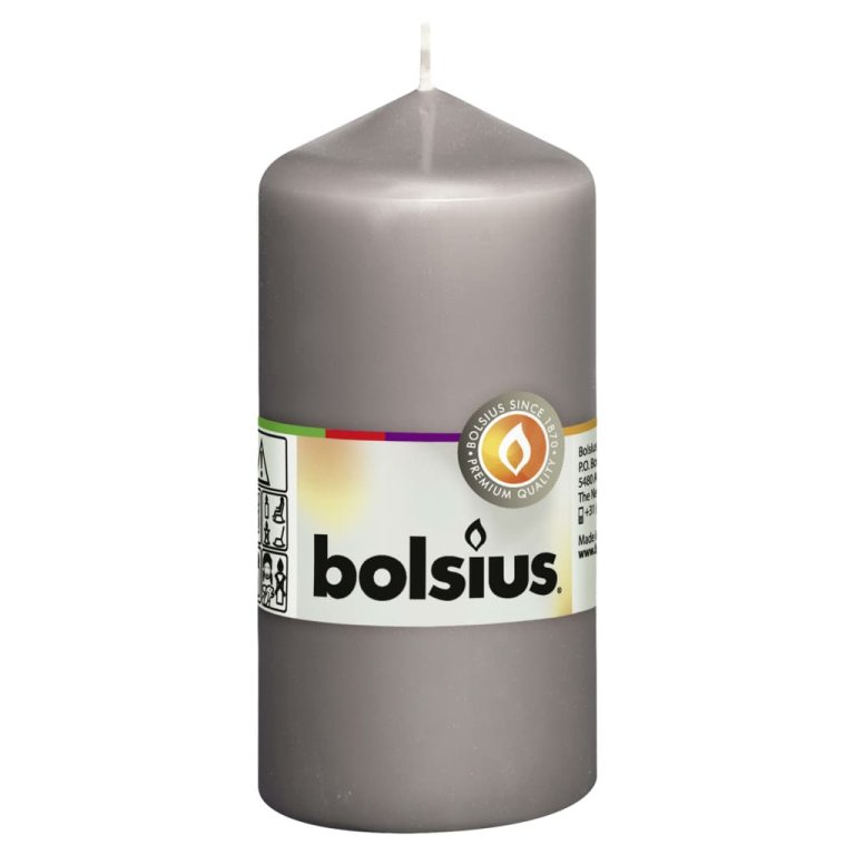 Bolsius debele svijeće 10 kom 120 x 58 mm tople sive