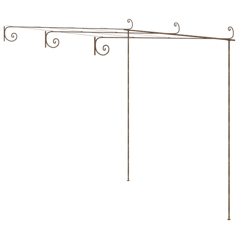 Vrtna pergola antikna smeđa 3 x 3 x 2,5 m željezna