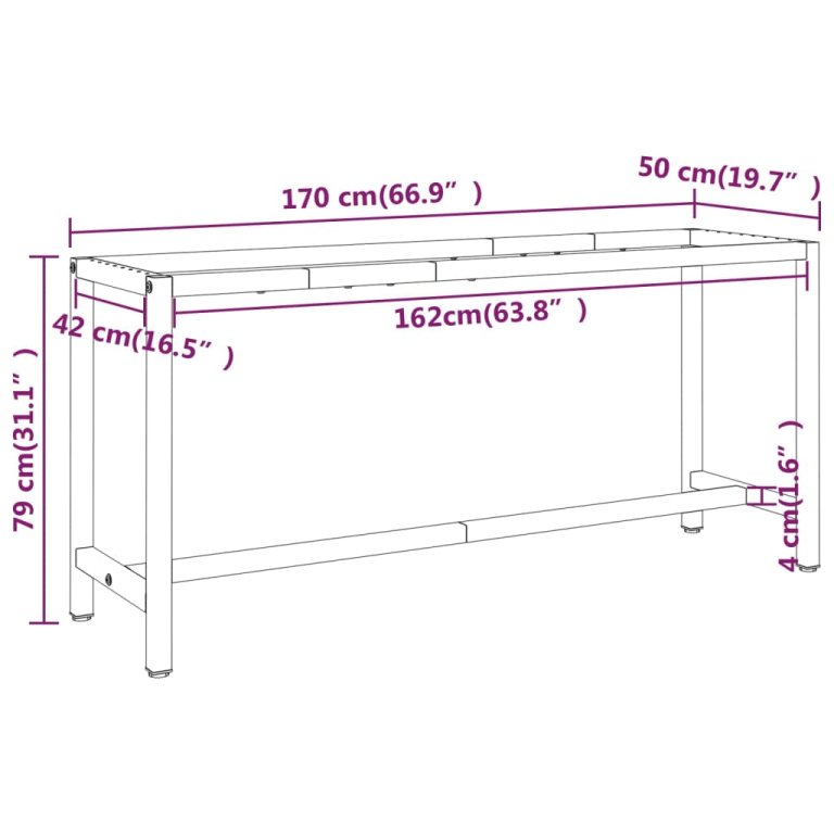 Okvir za radni stol mat crni i mat crveni 170x50x79 cm metalni