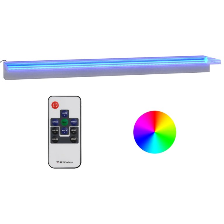 Prelijevajući vodopad RGB LED od nehrđajućeg čelika 108 cm