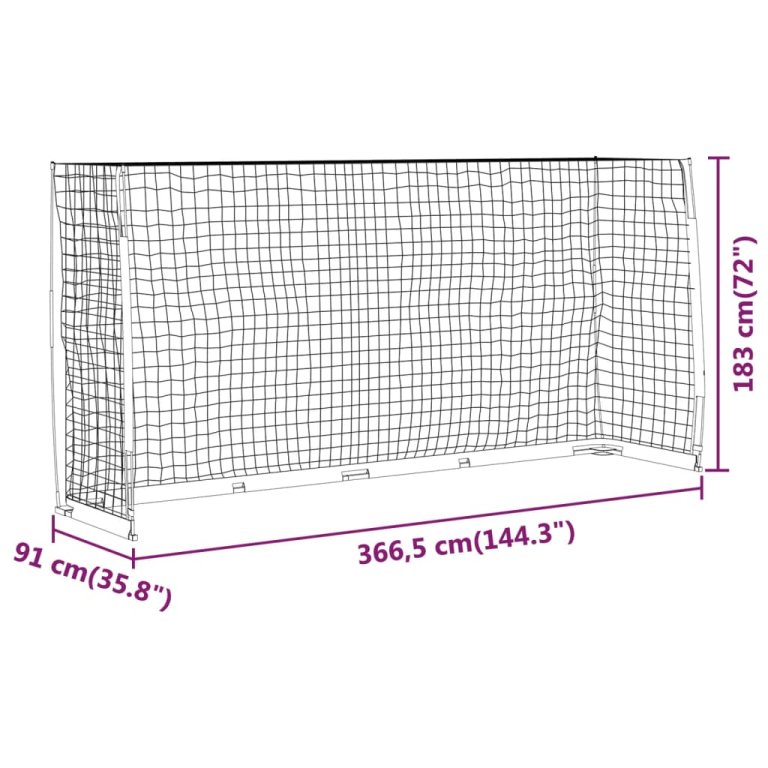 Nogometni gol 366,5 x 91 x 183 cm čelični