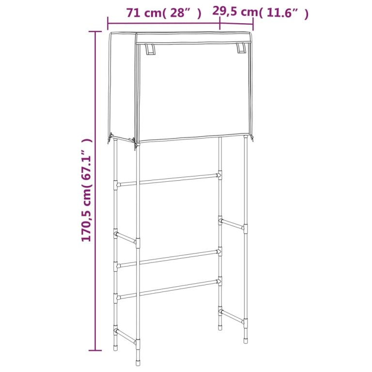 Stalak za pohranu na 2 razine sivi 71x29,5x170,5 cm željezni