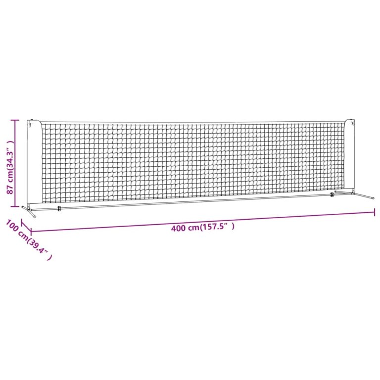 Teniska mreža crno-crvena 400 x 100 x 87 cm od poliestera