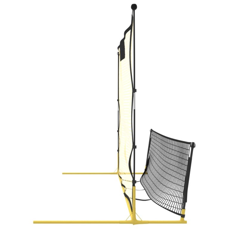 Nogometna mreža za odbijanje crno-žuta 183x85x120 cm poliester