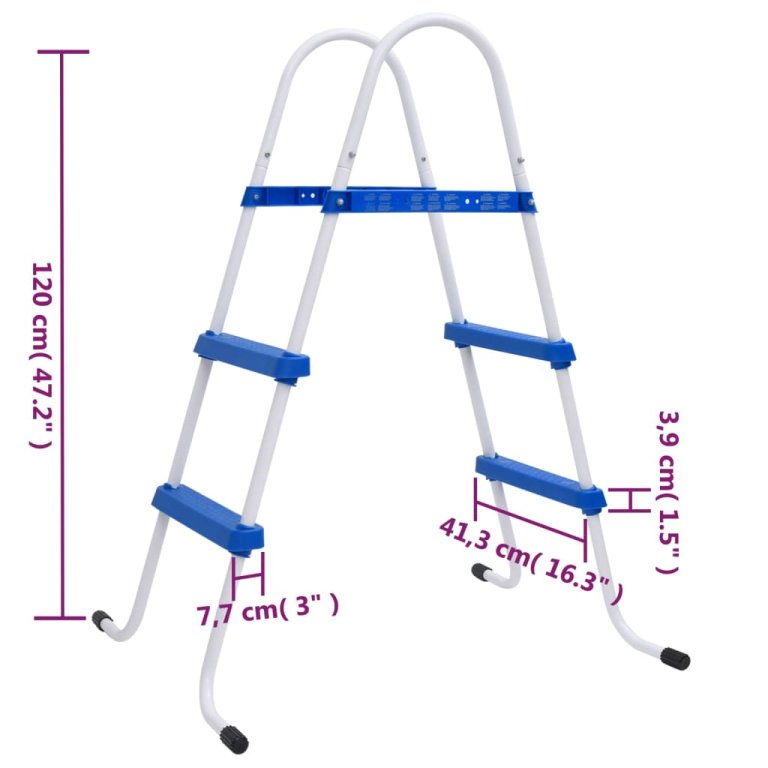 Ljestve za bazen plavo-bijele 84 cm čelične