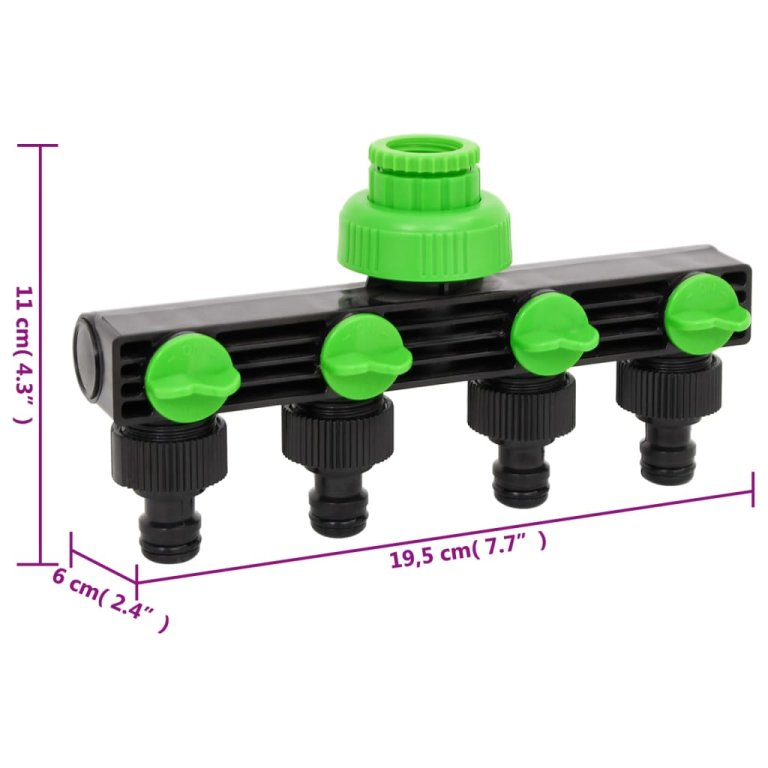 4-smjerni adapter za slavinu zeleno-crni 19,5x6x11 cm ABS i PP