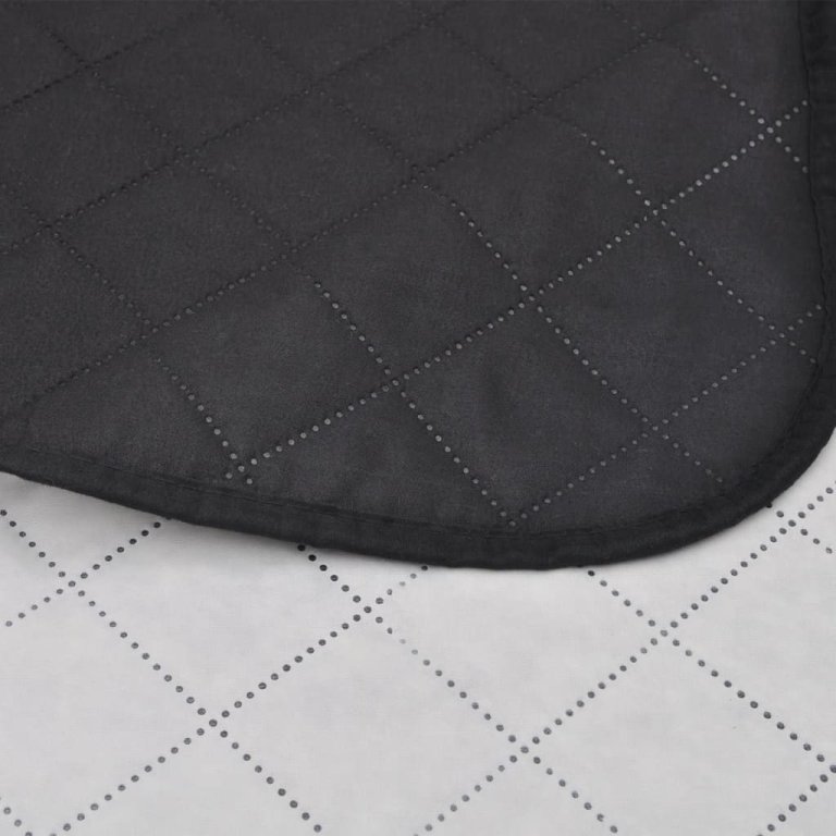 130888 Double-sided Quilted Bedspread Black/White 230 x 260 cm