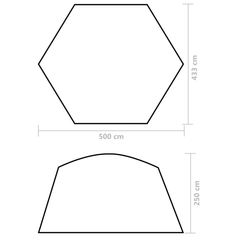 Šator za bazen od tkanine 500 x 433 x 250 cm sivi