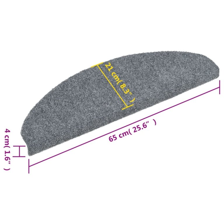 Samoljepljivi otirači za stepenice 5 kom svjetlosivi 65x21x4 cm