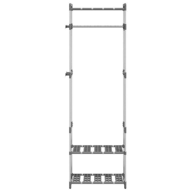 Stalak za odjeću s 3 razine srebrni 59x29x192 cm aluminijski