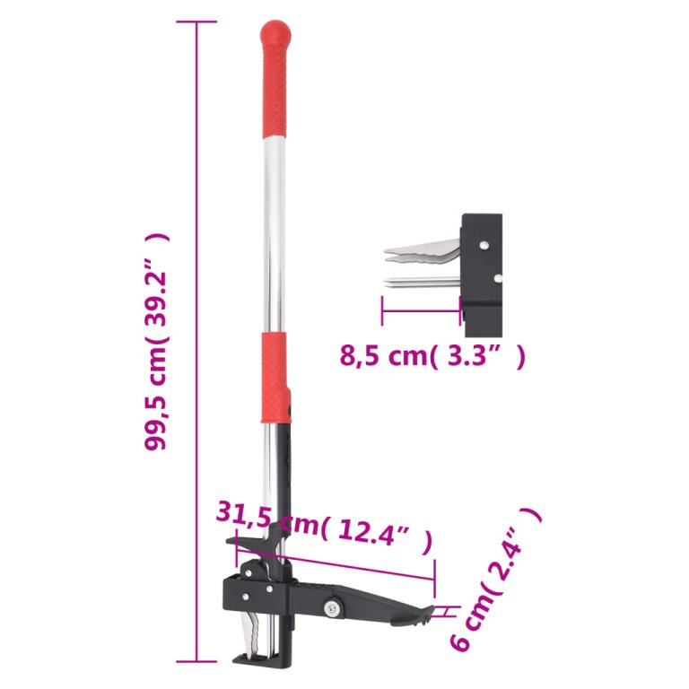 Odstranjivač korova crveno-srebrni 99,5 cm anodizirani aluminij