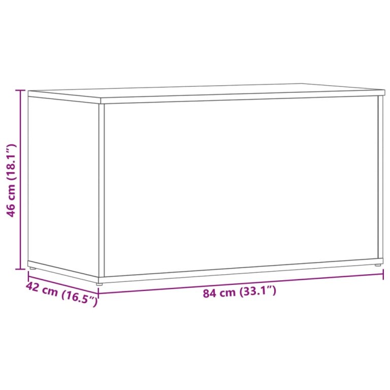 Škrinja za pohranu boja hrasta 84x42x46 cm konstruirano drvo