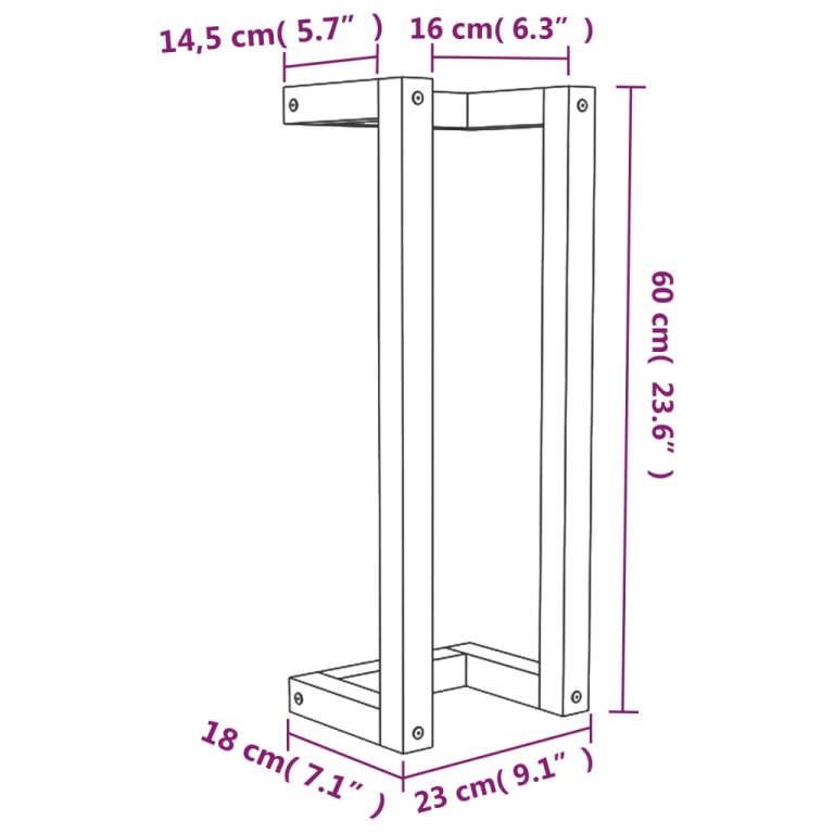 Stalak za ručnike bijeli 23 x 18 x 60 cm od masivne borovine