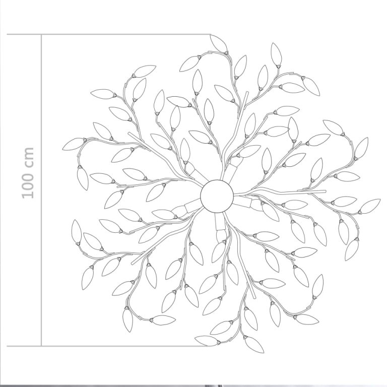 Stropna svjetiljka s akrilnim lišćem za 5 žarulja E14 bijela