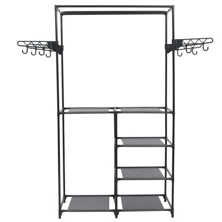 Stalak za odjeću od čelika i netkane tkanine 87x44x158 cm crni