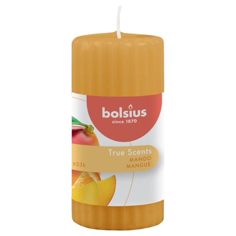 Bolsius rebraste debele mirisne svijeće 6 kom 120 x 58 mm mango