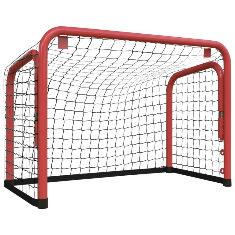 Hokejaški gol s mrežom crveno-crni 68x32x47cm čelik i poliester