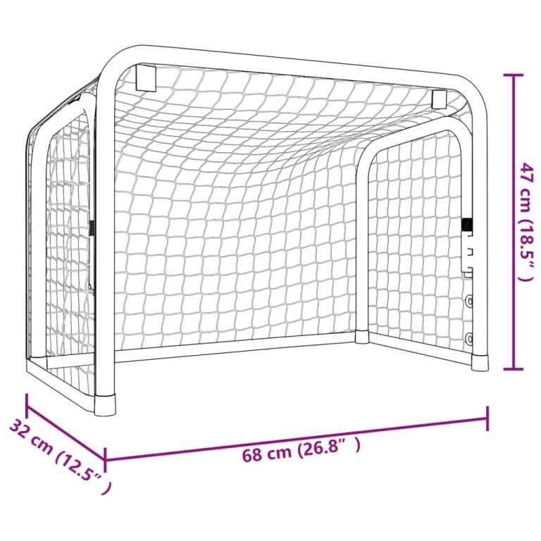 Hokejaški gol s mrežom crveno-crni 68x32x47cm čelik i poliester