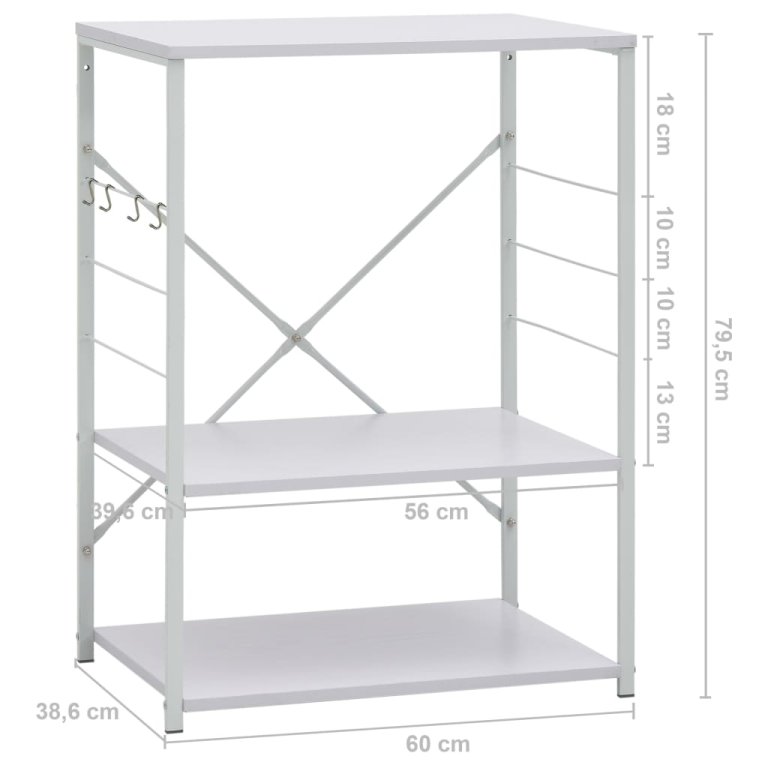 Ormarić za mikrovalnu pećnicu bijeli 60 x 39,6 x 79,5 cm drveni