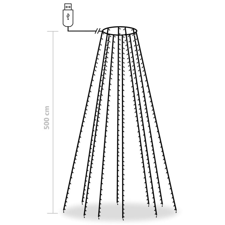 Svjetla za drvce 500 LED hladna bijela 500 cm unutarnja-vanjska