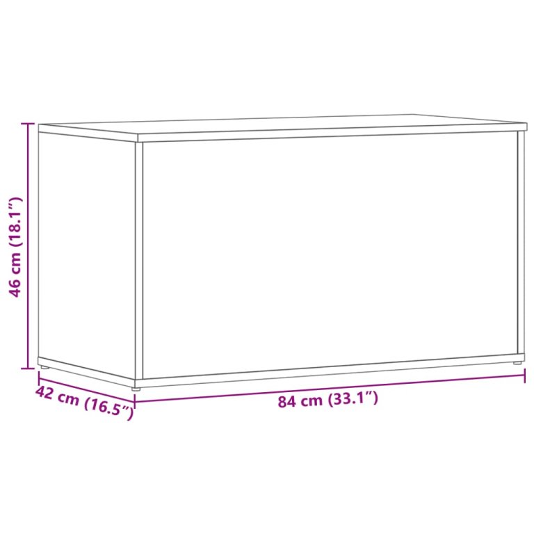 Škrinja za pohranu sjajna bijela 84x42x46 cm konstruiranoo drvo