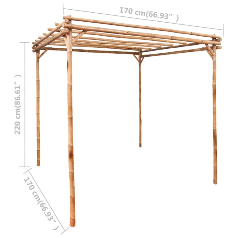 Pergola od bambusa 170 x 170 x 220 cm