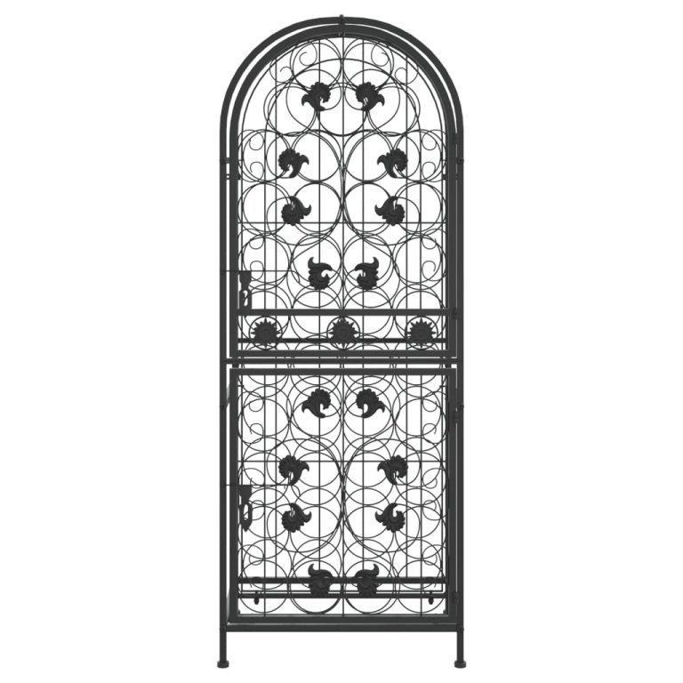 Stalak za vino za 41 bocu crni 45 x 36 x 120 cm kovano željezo