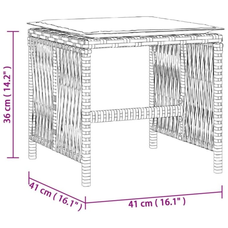 Vrtni taburei s jastucima 4 kom smeđi 41x41x36 cm od poliratana