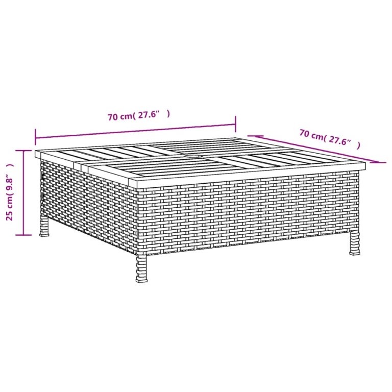 Pokrov za bazu suncobrana bež 70x70x25 cm poliratan i bagrem