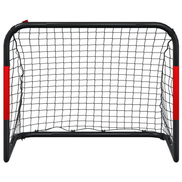 Nogometni gol s mrežom crveno-crni 90 x 48 x 71 cm čelični