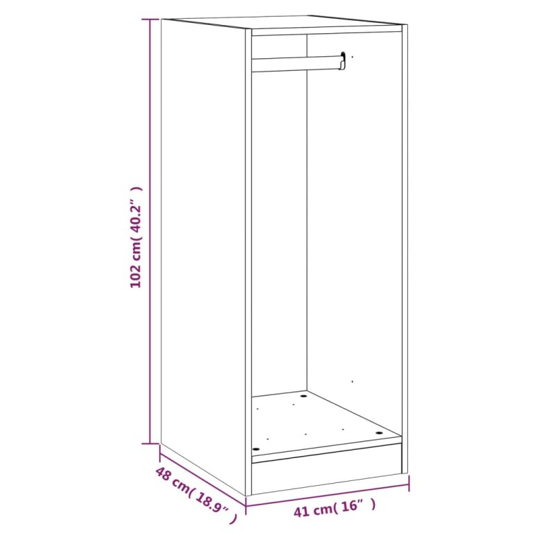 Ormar siva boja betona 48x41x102 cm od konstruiranog drva