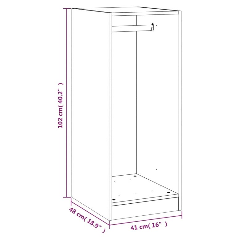 Ormar crni 48 x 41 x 102 cm od konstruiranog drva