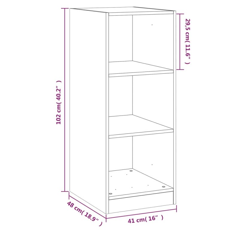 Ormar crni 48 x 41 x 102 cm od konstruiranog drva