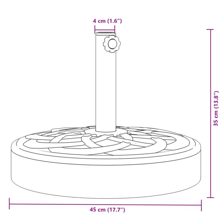 Baza suncobrana za stupove Ø 38/48 mm 25 kg okrugla