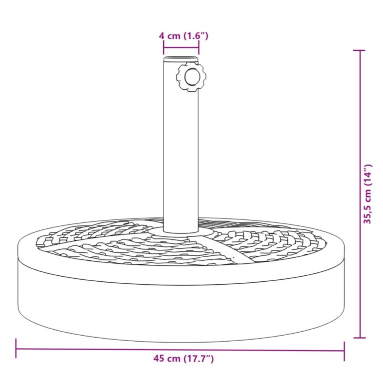 Baza suncobrana za stupove Ø 38/48 mm 25 kg okrugla