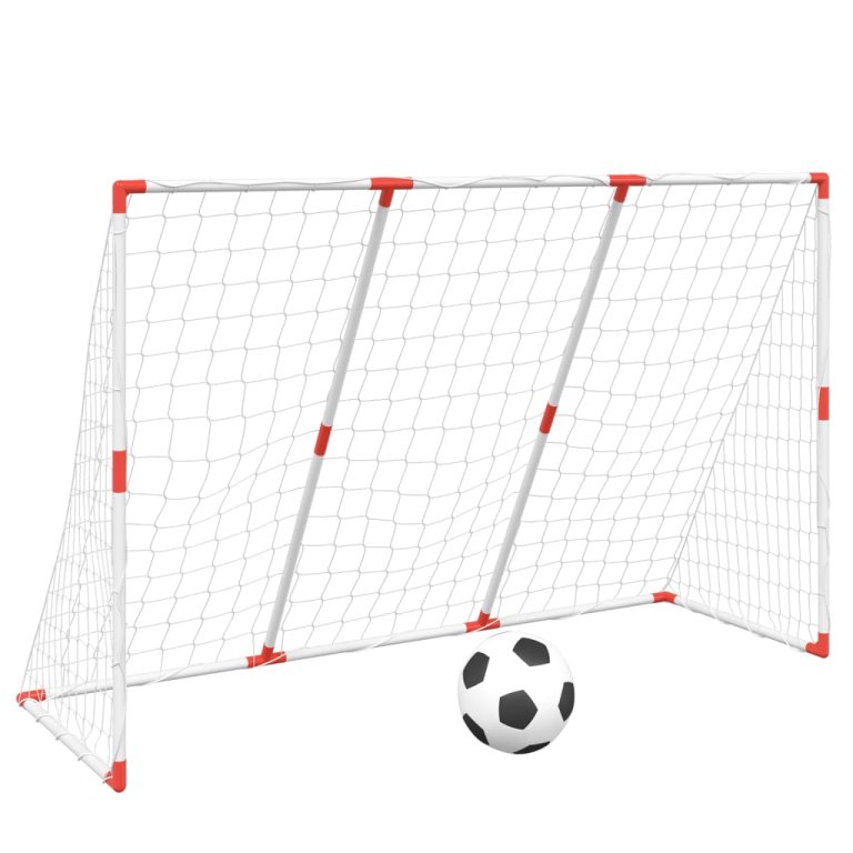 Dječji nogometni gol s loptama 2-u-1 bijeli 184 x 64 x 124 cm