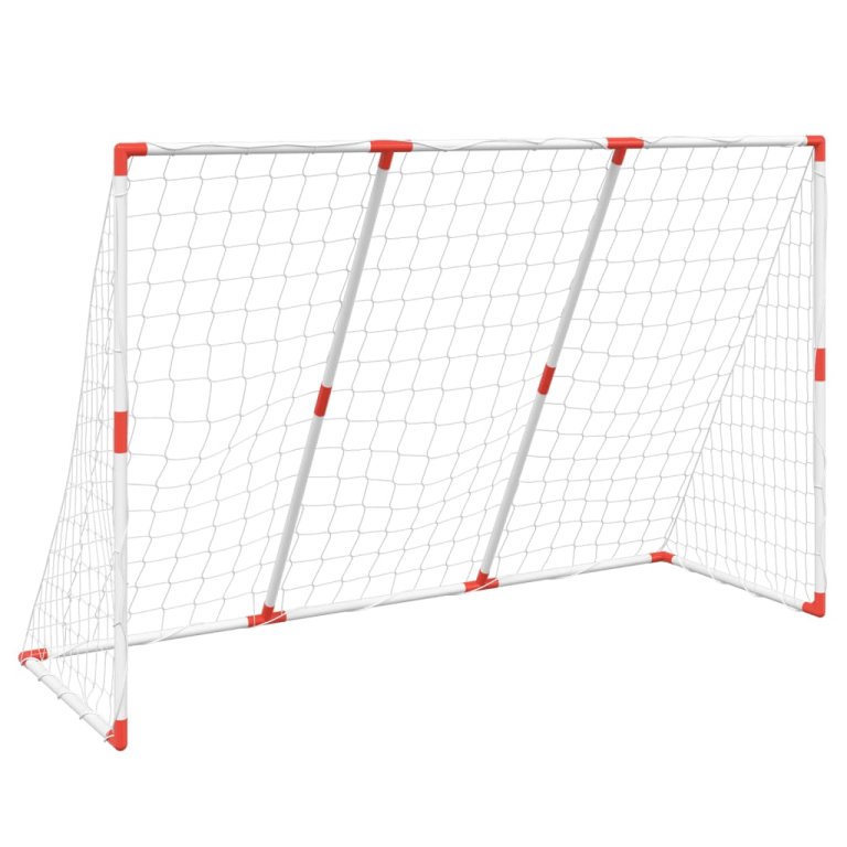 Dječji nogometni gol s loptama 2-u-1 bijeli 184 x 64 x 124 cm