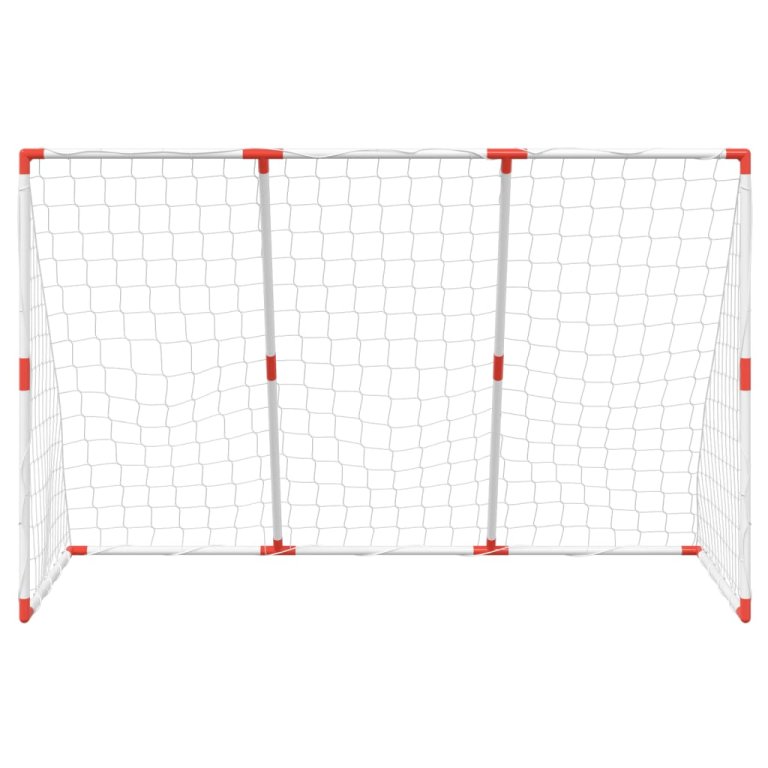 Dječji nogometni gol s loptama 2-u-1 bijeli 184 x 64 x 124 cm