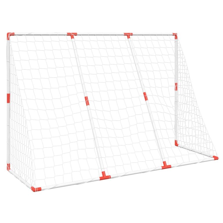 Dječji nogometni gol s loptama 2-u-1 bijeli 184 x 64 x 124 cm